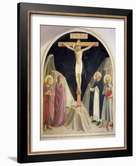 The Crucifixion, with SS Dominic and Jerome, 1442-Fra Angelico-Framed Giclee Print