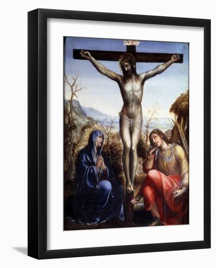 The Crucifixion with the Virgin and John the Baptist, C1540-Sodoma-Framed Giclee Print