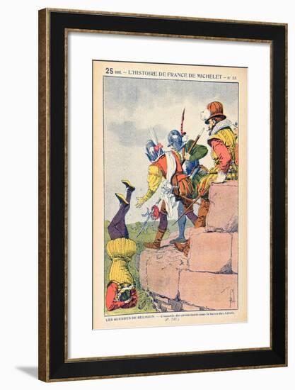 The Cruelty of Protestants under the Baron Des Adrets in the 16th Century-Louis Bombled-Framed Giclee Print