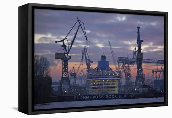 The Cruise Ship Oceana in the Dock the Elbe 17 of the Shipyard Blohm and Voss-Uwe Steffens-Framed Premier Image Canvas