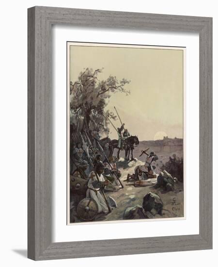 The Crusaders Have Their First Sight of Jerusalem-Adolf Closs-Framed Art Print