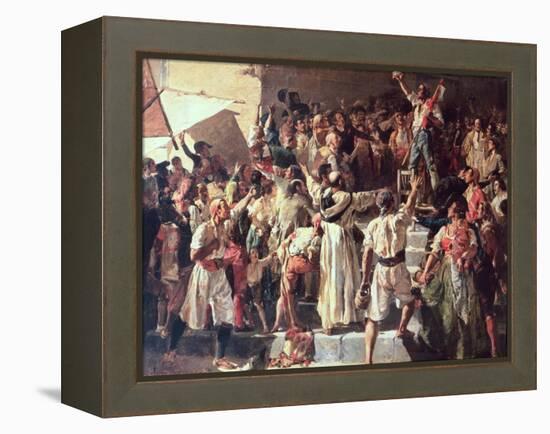The Cry of the Palleter Declaring was on Napoleon, 1884-Joaquín Sorolla y Bastida-Framed Premier Image Canvas
