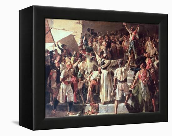 The Cry of the Palleter Declaring was on Napoleon, 1884-Joaquín Sorolla y Bastida-Framed Premier Image Canvas