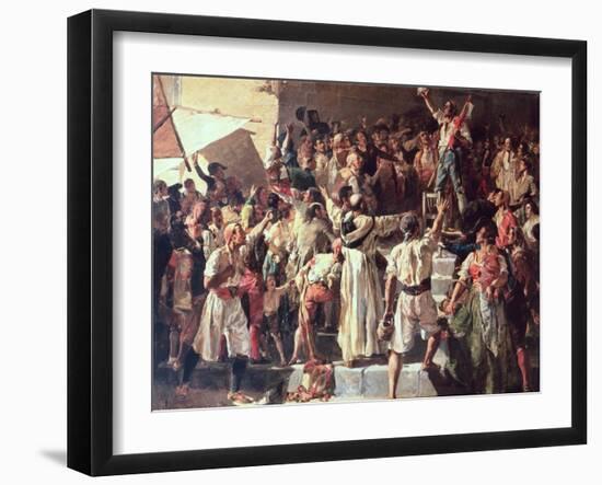 The Cry of the Palleter Declaring was on Napoleon, 1884-Joaquín Sorolla y Bastida-Framed Giclee Print