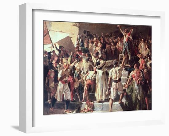 The Cry of the Palleter Declaring was on Napoleon, 1884-Joaquín Sorolla y Bastida-Framed Giclee Print