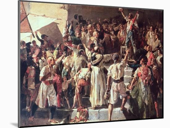 The Cry of the Palleter Declaring was on Napoleon, 1884-Joaquín Sorolla y Bastida-Mounted Giclee Print