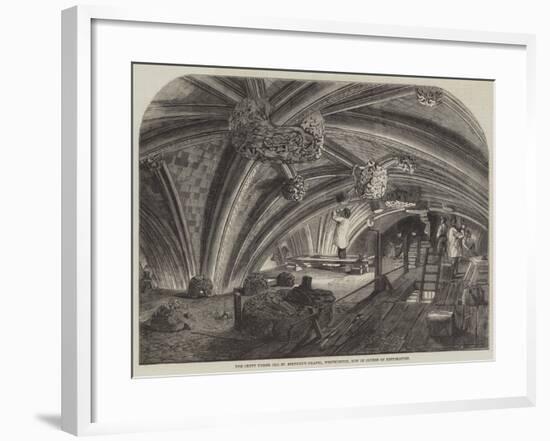 The Crypt under Old St Stephen's Chapel, Westminster, Now in Course of Restoration-null-Framed Giclee Print