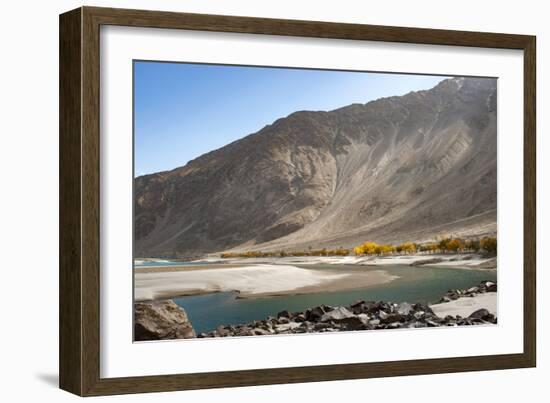 The crystal clear Shyok River in the Khapalu valley near Skardu, Gilgit-Baltistan, Pakistan, Asia-Alex Treadway-Framed Photographic Print