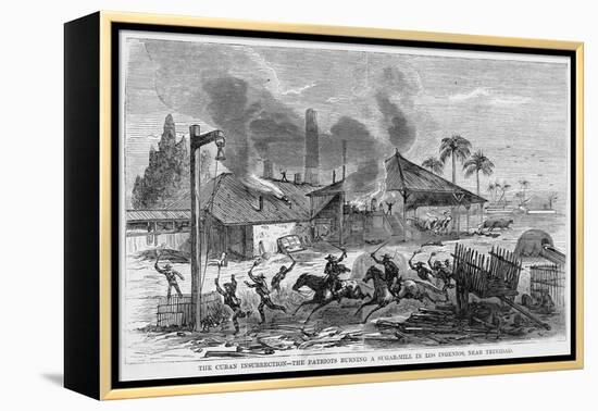The Cuban Insurrection--The Patriots Burning a Sugar-Mill in Los Ingenios, near Trinidad.-null-Framed Premier Image Canvas