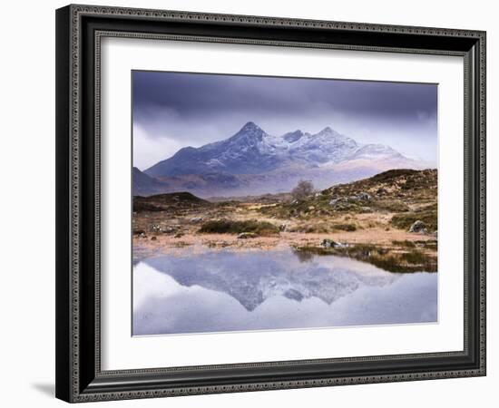 The Cuillins Reflected in the Lochan, Sligachan, Isle of Skye, Scotland, UK-Nadia Isakova-Framed Photographic Print