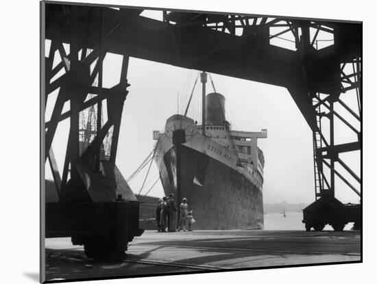 The Cunard White Star Liner the "Queen Mary" Docked at Southampton England-Fred Musto-Mounted Photographic Print