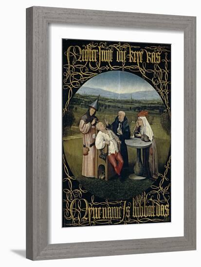 The Cure of Folly (Extraction of the Stone of Madnes), Between 1488 and 1516-Hieronymus Bosch-Framed Giclee Print