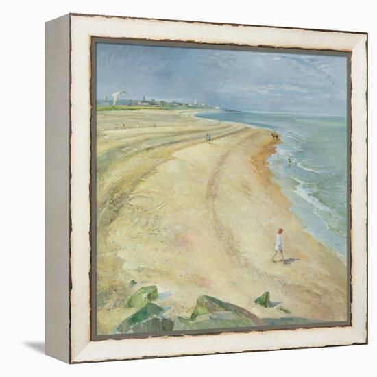 The Curving Beach, Southwold, 1997-Timothy Easton-Framed Premier Image Canvas