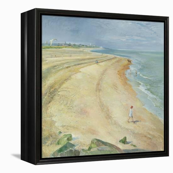 The Curving Beach, Southwold, 1997-Timothy Easton-Framed Premier Image Canvas