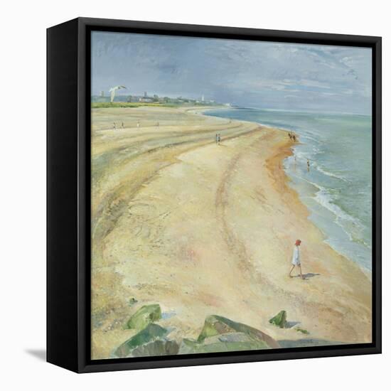 The Curving Beach, Southwold, 1997-Timothy Easton-Framed Premier Image Canvas