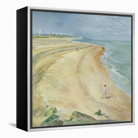 The Curving Beach, Southwold, 1997-Timothy Easton-Framed Premier Image Canvas