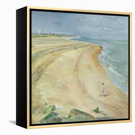 The Curving Beach, Southwold, 1997-Timothy Easton-Framed Premier Image Canvas