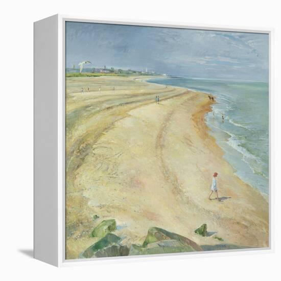 The Curving Beach, Southwold, 1997-Timothy Easton-Framed Premier Image Canvas