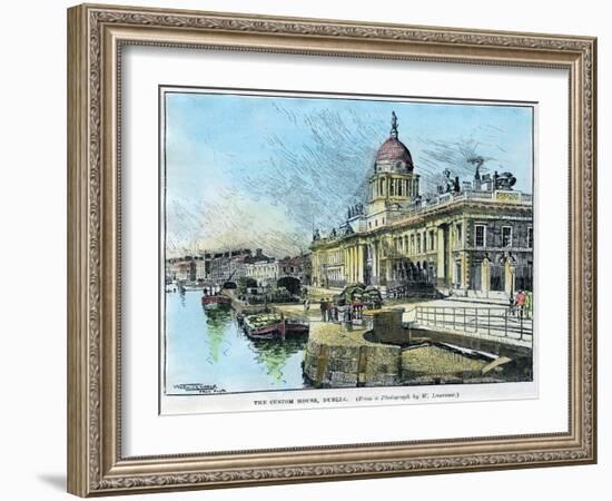 The Custom House, Dublin, Ireland, C1890-Warwick Goble-Framed Giclee Print