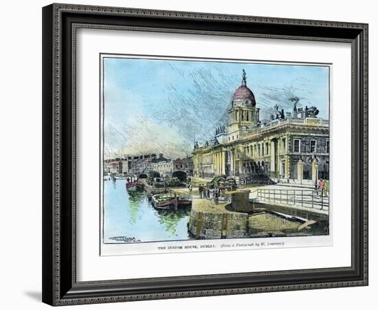 The Custom House, Dublin, Ireland, C1890-Warwick Goble-Framed Giclee Print