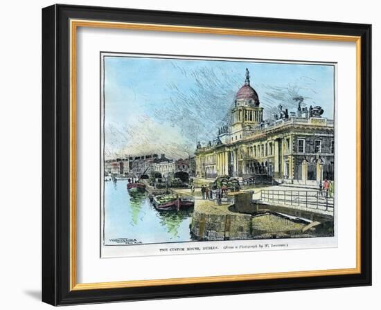 The Custom House, Dublin, Ireland, C1890-Warwick Goble-Framed Giclee Print