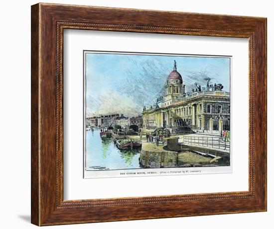 The Custom House, Dublin, Ireland, C1890-Warwick Goble-Framed Giclee Print