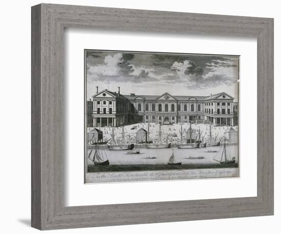 The Custom House from the River Thames, as it Was in 1714, 1715-John Harris-Framed Giclee Print