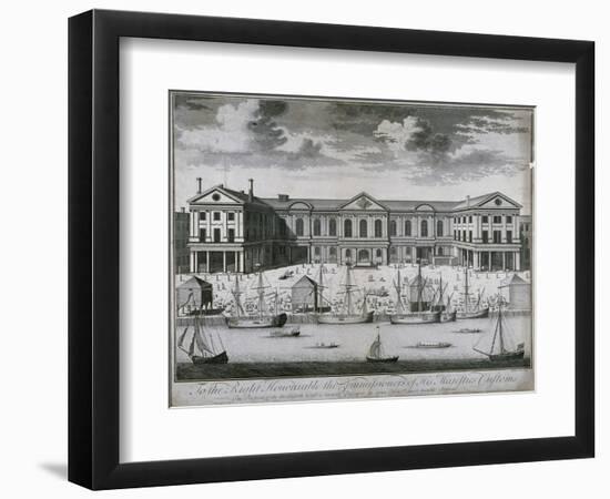 The Custom House from the River Thames, as it Was in 1714, 1715-John Harris-Framed Giclee Print