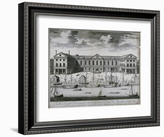 The Custom House from the River Thames, as it Was in 1714, 1715-John Harris-Framed Giclee Print