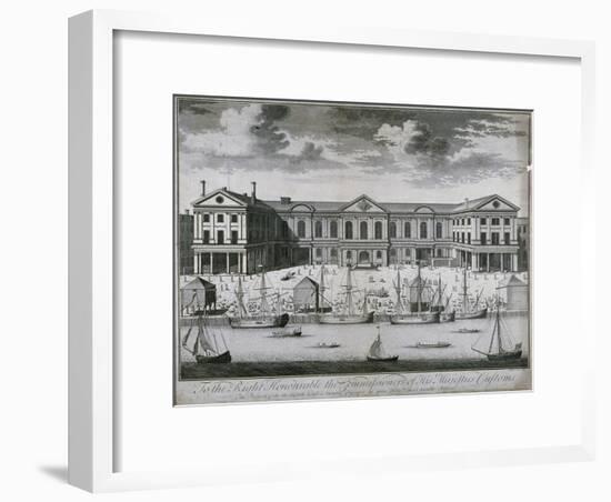 The Custom House from the River Thames, as it Was in 1714, 1715-John Harris-Framed Giclee Print