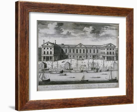 The Custom House from the River Thames, as it Was in 1714, 1715-John Harris-Framed Giclee Print