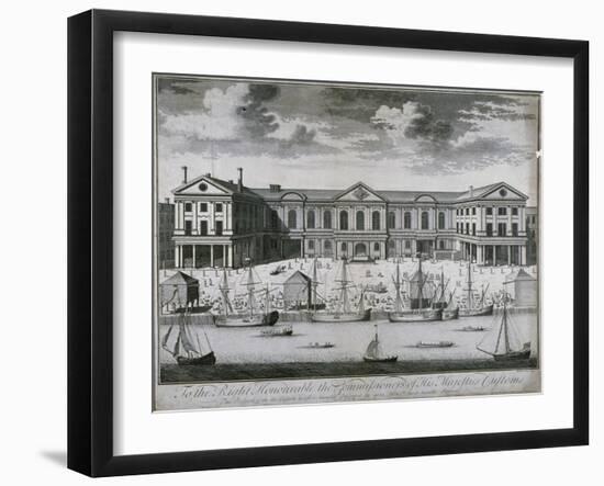 The Custom House from the River Thames, as it Was in 1714, 1715-John Harris-Framed Giclee Print