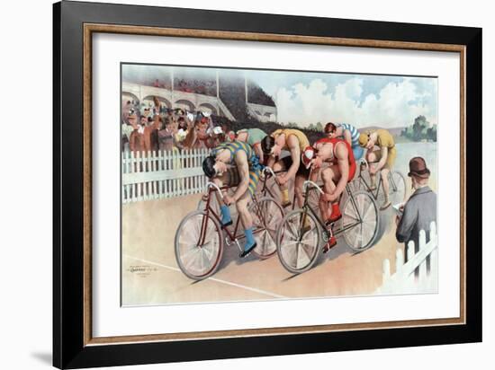 The Cycle Race, Pub. the Calvert Litho. Co., 1895-null-Framed Giclee Print