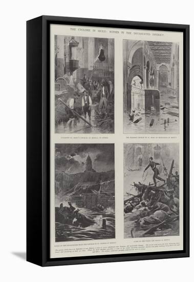 The Cyclone in Sicily, Scenes in the Devastates District-null-Framed Premier Image Canvas