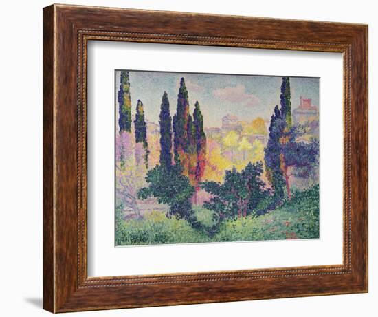 The Cypresses at Cagnes, 1908-Henri Edmond Cross-Framed Giclee Print