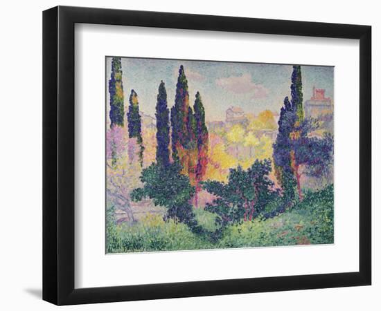 The Cypresses at Cagnes, 1908-Henri Edmond Cross-Framed Giclee Print