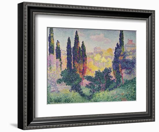 The Cypresses at Cagnes, 1908-Henri Edmond Cross-Framed Giclee Print