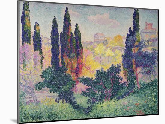 The Cypresses at Cagnes, 1908-Henri Edmond Cross-Mounted Giclee Print