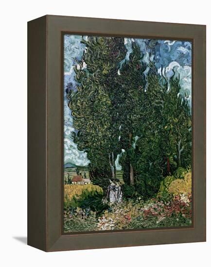 The Cypresses, c.1889-90-Vincent van Gogh-Framed Premier Image Canvas