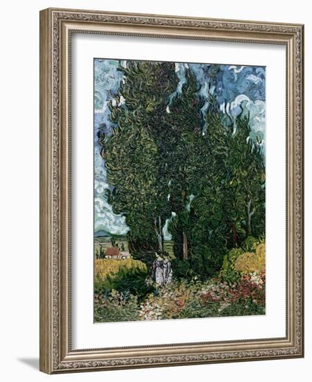 The Cypresses, c.1889-90-Vincent van Gogh-Framed Giclee Print