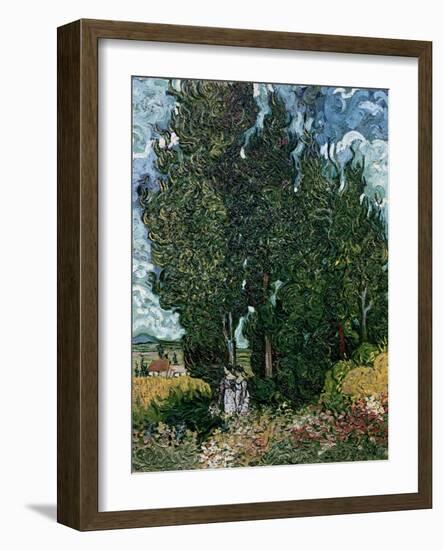 The Cypresses, c.1889-90-Vincent van Gogh-Framed Giclee Print