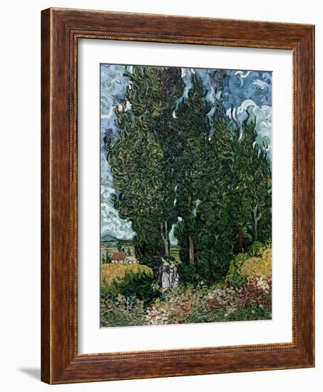 The Cypresses, c.1889-90-Vincent van Gogh-Framed Giclee Print