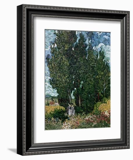 The Cypresses, c.1889-90-Vincent van Gogh-Framed Giclee Print