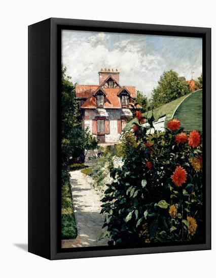 The Dahlias, Garden at Petit Gennevilliers, 1893-Gustave Caillebotte-Framed Premier Image Canvas