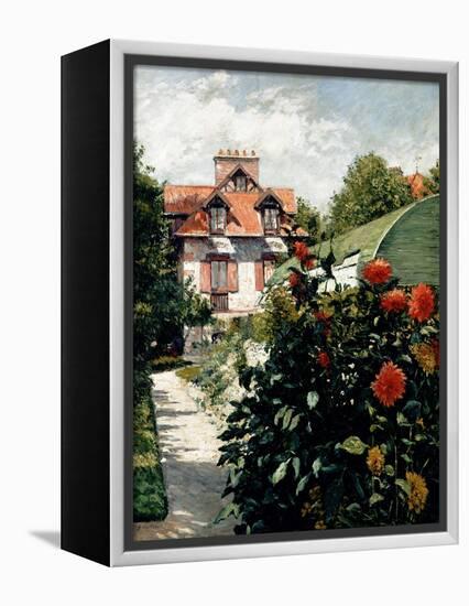 The Dahlias, Garden at Petit Gennevilliers, 1893-Gustave Caillebotte-Framed Premier Image Canvas