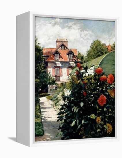 The Dahlias, Garden at Petit Gennevilliers, 1893-Gustave Caillebotte-Framed Premier Image Canvas