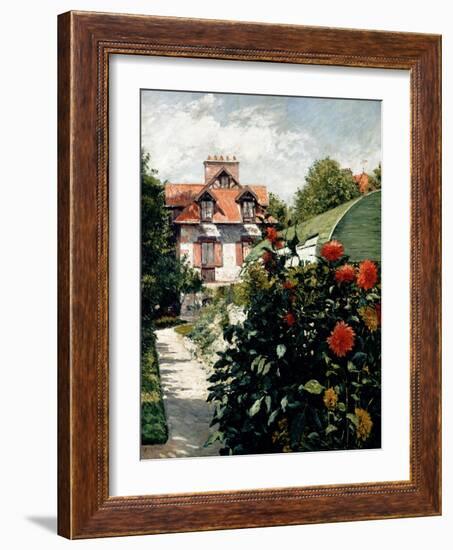 The Dahlias, Garden at Petit Gennevilliers, 1893-Gustave Caillebotte-Framed Giclee Print