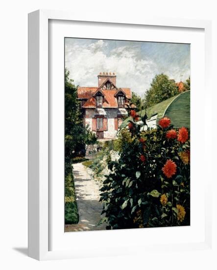 The Dahlias, Garden at Petit Gennevilliers, 1893-Gustave Caillebotte-Framed Giclee Print