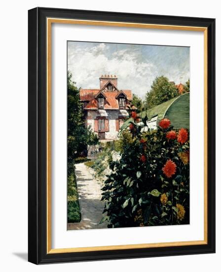 The Dahlias, Garden at Petit Gennevilliers, 1893-Gustave Caillebotte-Framed Giclee Print