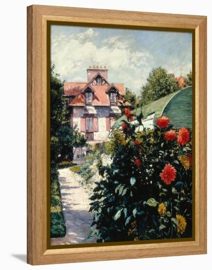 The Dahlias, Garden at Petit Gennevilliers, 1893-Gustave Caillebotte-Framed Premier Image Canvas